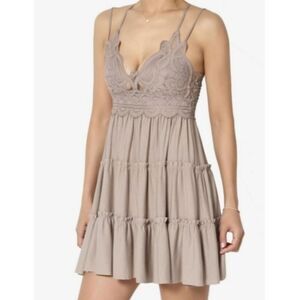 ZENANA CROCHET LACE RUFFLE CAMI Long shirt/short dress